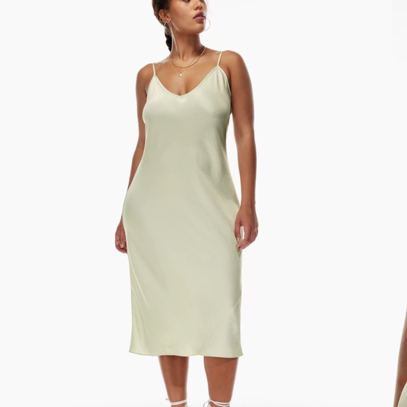 Aritzia Dresses Aritzia Wilfred Pastel Sage Green Only Slip Midi Dress Poshmark